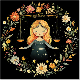 Libra Zodiac Art – Elegant Astrology & Balance Illustration Posters and Art
