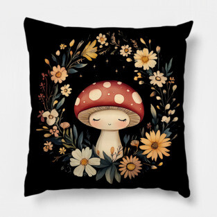 Enchanted Mushroom Art – Whimsical Nature & Forest Design Pillow