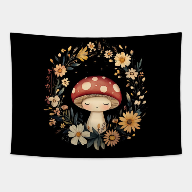 Enchanted Mushroom Art – Whimsical Nature & Forest Design Tapestry by TuncGK