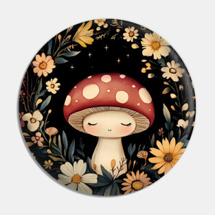 Enchanted Mushroom Art – Whimsical Nature & Forest Design Pin