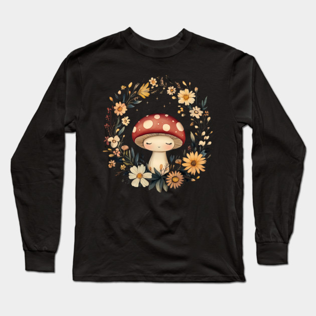 Enchanted Mushroom Art – Whimsical Nature & Forest Design Long Sleeve T-Shirt by TuncGK