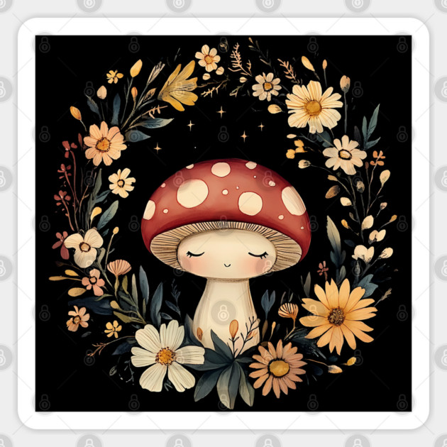 Enchanted Mushroom Art – Whimsical Nature & Forest Design Sticker by TuncGK