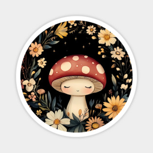 Enchanted Mushroom Art – Whimsical Nature & Forest Design Magnet
