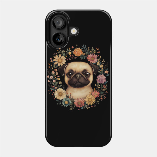 Adorable Pug Art – Funny & Lovable Dog Illustration Phone Case by TuncGK