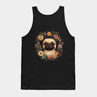 Adorable Pug Art – Funny & Lovable Dog Illustration Tank Top