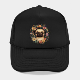 Adorable Pug Art – Funny & Lovable Dog Illustration Hat