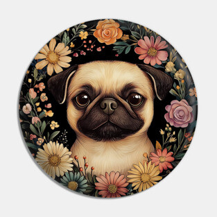 Adorable Pug Art – Funny & Lovable Dog Illustration Pin