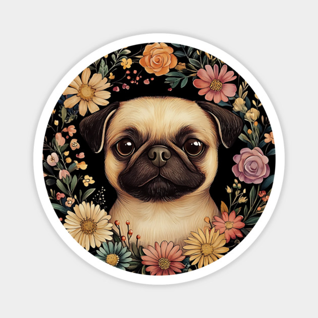 Adorable Pug Art – Funny & Lovable Dog Illustration Magnet by TuncGK
