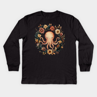 Enchanted Octopus Art – Mystical Deep Sea Creature Illustration Kids Long Sleeve T-Shirt