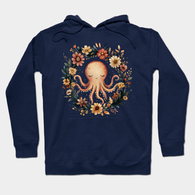 Enchanted Octopus Art – Mystical Deep Sea Creature Illustration Hoodie by TuncGK