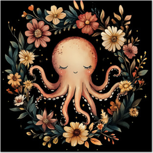 Enchanted Octopus Art – Mystical Deep Sea Creature Illustration Posters and Art