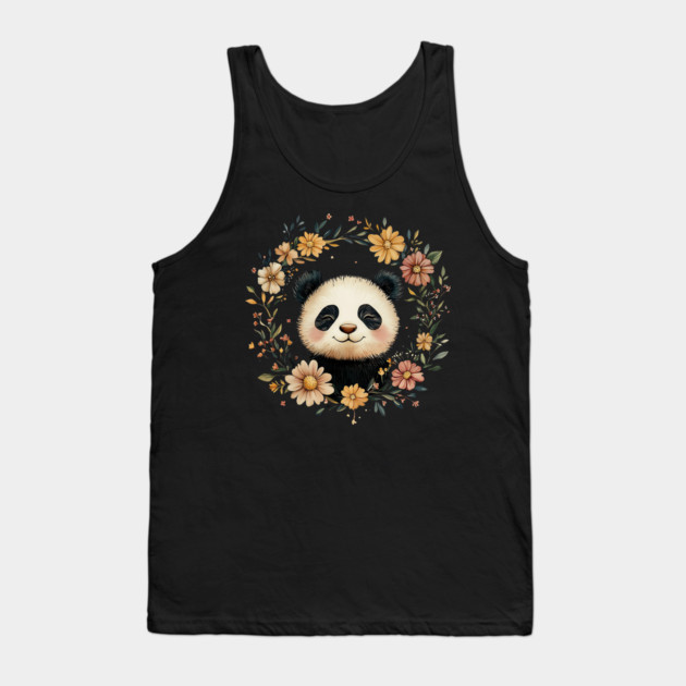 Adorable Panda Illustration – Cozy Wildlife Lover’s Art Tank Top by TuncGK