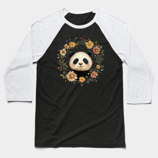 Adorable Panda Illustration – Cozy Wildlife Lover’s Art Baseball T-Shirt
