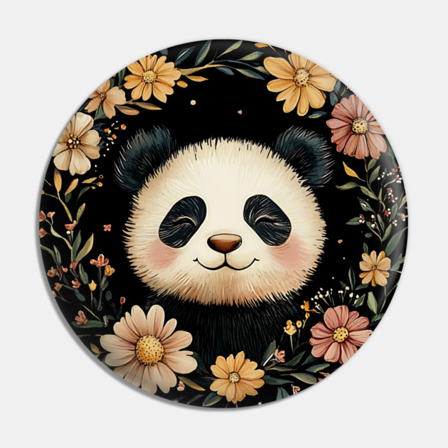 Adorable Panda Illustration – Cozy Wildlife Lover’s Art Pin by TuncGK