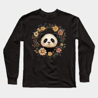Adorable Panda Illustration – Cozy Wildlife Lover’s Art Long Sleeve T-Shirt