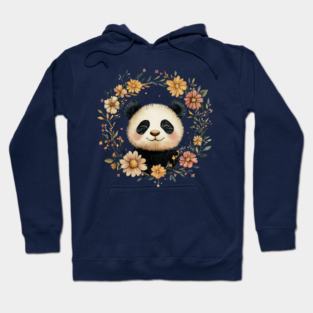 Adorable Panda Illustration – Cozy Wildlife Lover’s Art Hoodie by TuncGK