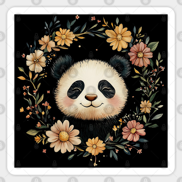 Adorable Panda Illustration – Cozy Wildlife Lover’s Art Sticker by TuncGK