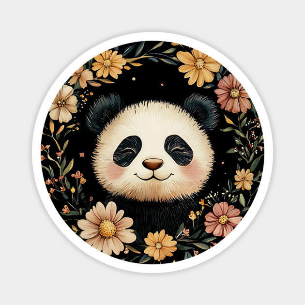 Adorable Panda Illustration – Cozy Wildlife Lover’s Art Magnet by TuncGK