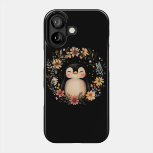 Cozy Penguin Illustration – Cute Arctic Animal Art Phone Case