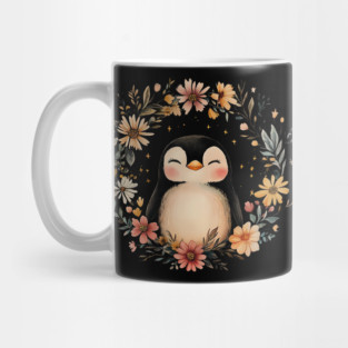 Cozy Penguin Illustration – Cute Arctic Animal Art Mug