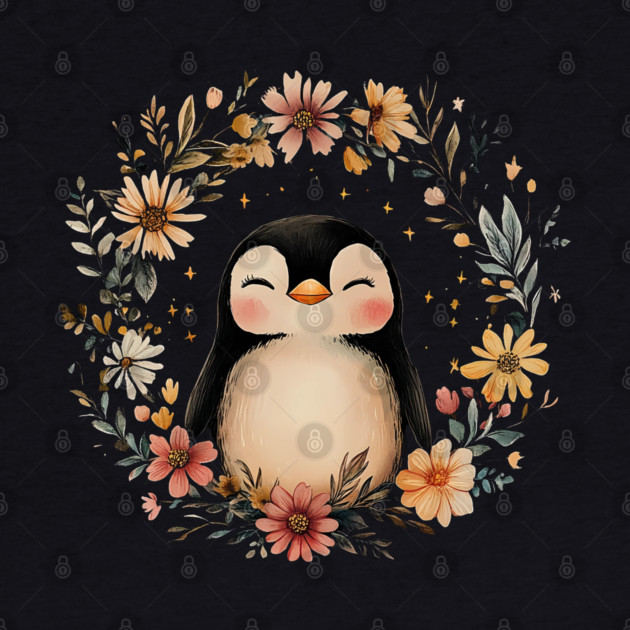 Cozy Penguin Illustration – Cute Arctic Animal Art by TuncGK