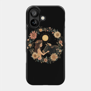 Taurus Zodiac Illustration – Earth Sign Astrology Art Phone Case