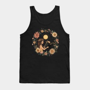 Taurus Zodiac Illustration – Earth Sign Astrology Art Tank Top