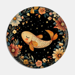 Pisces Zodiac Art – Mystical Water Sign Illustration Pin