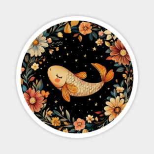 Pisces Zodiac Art – Mystical Water Sign Illustration Magnet