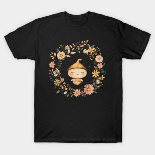 Charming Acorn Illustration – Whimsical Nature-Inspired Art T-Shirt