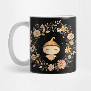 Charming Acorn Illustration – Whimsical Nature-Inspired Art Mug