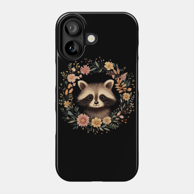 Adorable Raccoon Art – Whimsical Woodland Bandit Illustration Phone Case by TuncGK