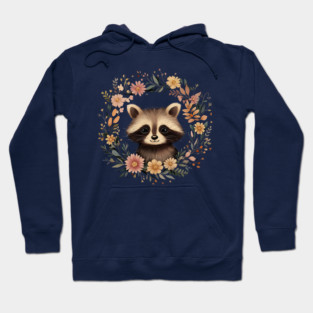 Adorable Raccoon Art – Whimsical Woodland Bandit Illustration Hoodie