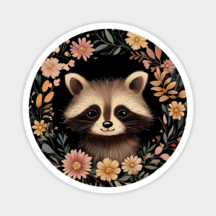 Adorable Raccoon Art – Whimsical Woodland Bandit Illustration Magnet