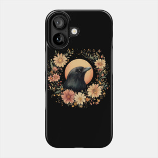 Enigmatic Raven Art – Mysterious Gothic Bird Illustration Phone Case