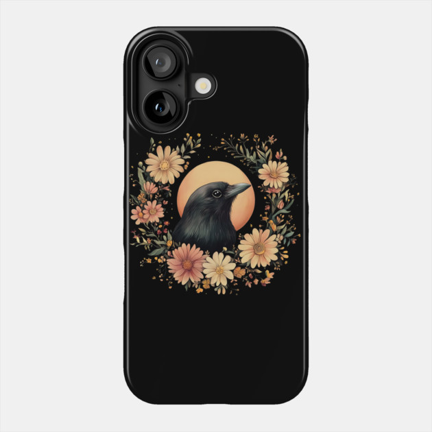 Enigmatic Raven Art – Mysterious Gothic Bird Illustration Phone Case by TuncGK
