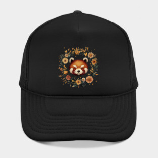 Cute Red Panda Illustration – Cozy Nature-Inspired Animal Art Hat