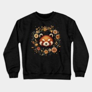 Cute Red Panda Illustration – Cozy Nature-Inspired Animal Art Crewneck Sweatshirt