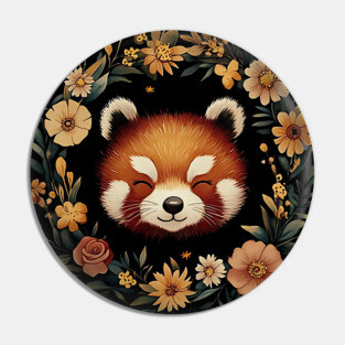 Cute Red Panda Illustration – Cozy Nature-Inspired Animal Art Pin