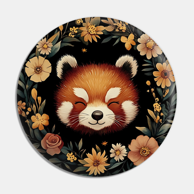Cute Red Panda Illustration – Cozy Nature-Inspired Animal Art Pin by TuncGK