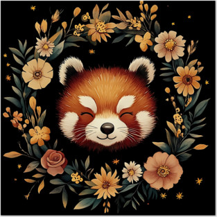 Cute Red Panda Illustration – Cozy Nature-Inspired Animal Art Posters and Art
