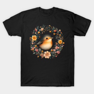 Cheerful Robin Bird Art – Symbolic & Whimsical Nature Illustration T-Shirt