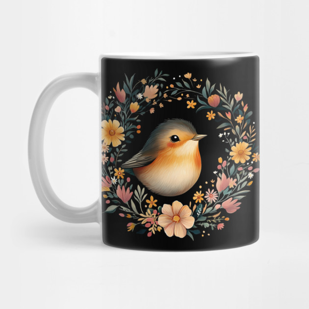 Cheerful Robin Bird Art – Symbolic & Whimsical Nature Illustration by TuncGK