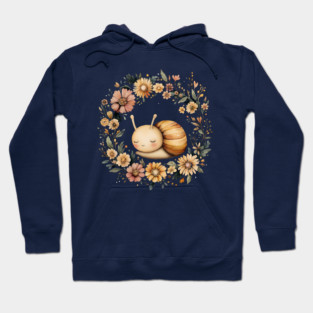 Adorable Snail Art – Whimsical Slow Life Illustration Hoodie