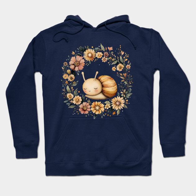 Adorable Snail Art – Whimsical Slow Life Illustration Hoodie by TuncGK