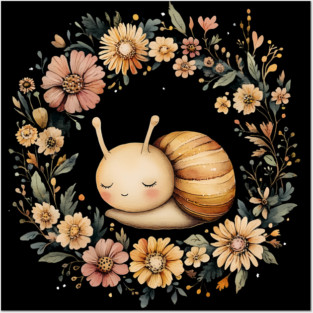 Adorable Snail Art – Whimsical Slow Life Illustration Posters and Art