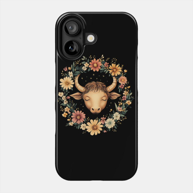 Taurus Zodiac Print – Grounded & Elegant Earth Sign Art Phone Case by TuncGK