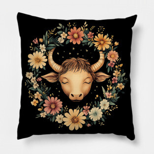 Taurus Zodiac Print – Grounded & Elegant Earth Sign Art Pillow
