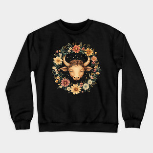 Taurus Zodiac Print – Grounded & Elegant Earth Sign Art Crewneck Sweatshirt