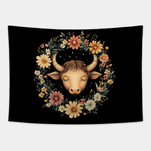 Taurus Zodiac Print – Grounded & Elegant Earth Sign Art Tapestry